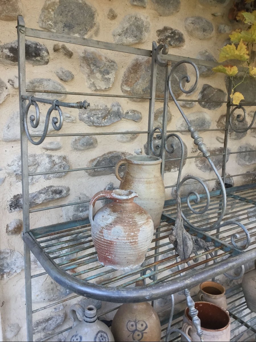 Etagere De Boulangerie Ancienne En Fer , Laiton Et Fonte , Vers 1920-photo-3