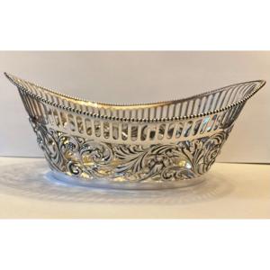 Dutch Sterling Silver Bread Basket Or Basket 833/1000 