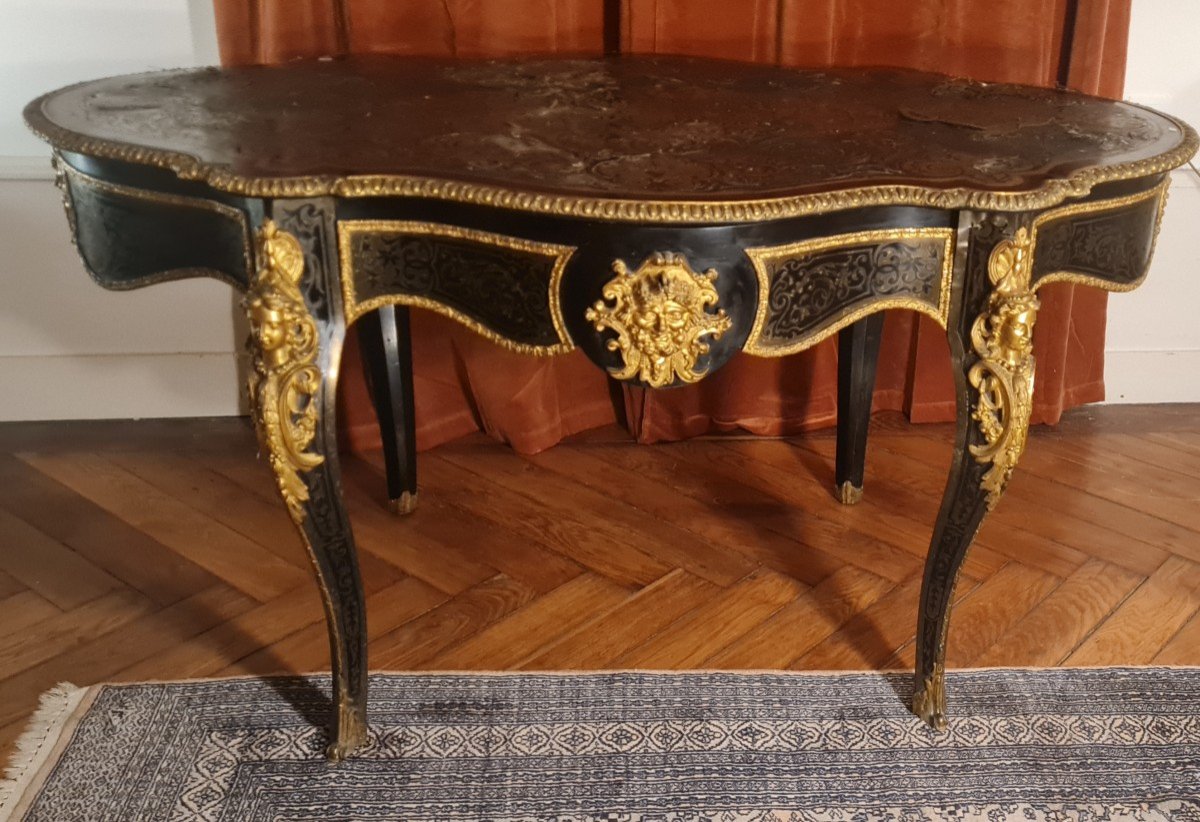 Middle Table Napoleon III Boulle Marquetry-photo-4