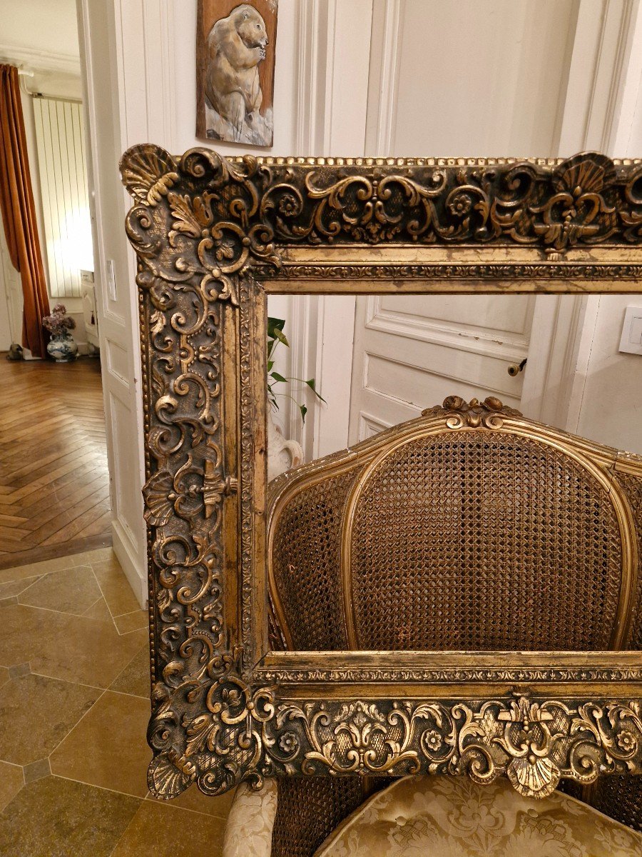 Golden Stuccoed Wood Frame Late 19th Century -photo-2