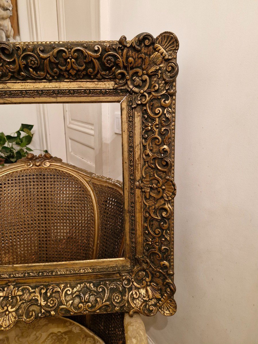 Golden Stuccoed Wood Frame Late 19th Century -photo-3