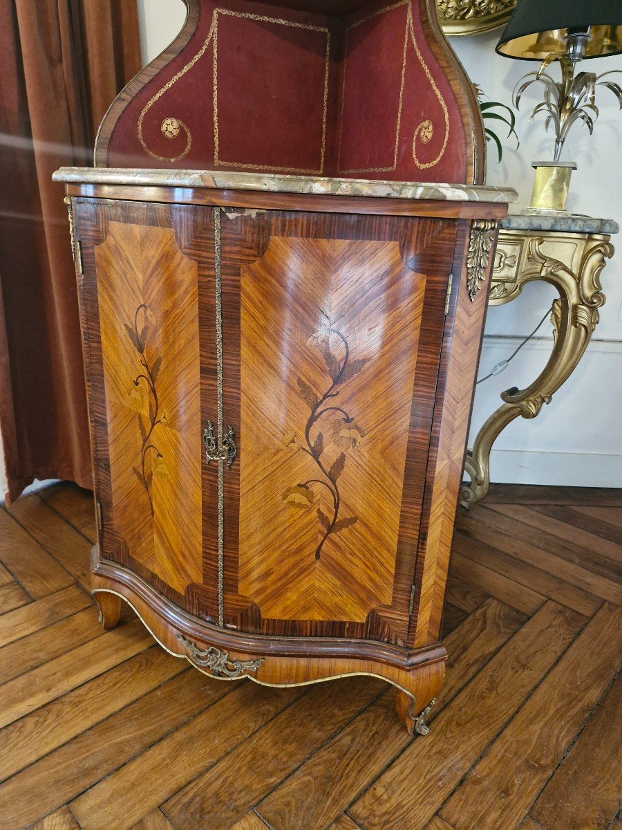 Louis XV Style Marquetry Corner-photo-2