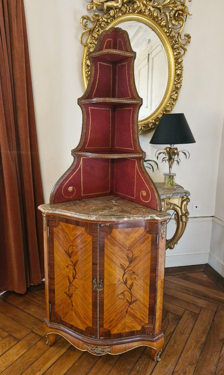 Louis XV Style Marquetry Corner