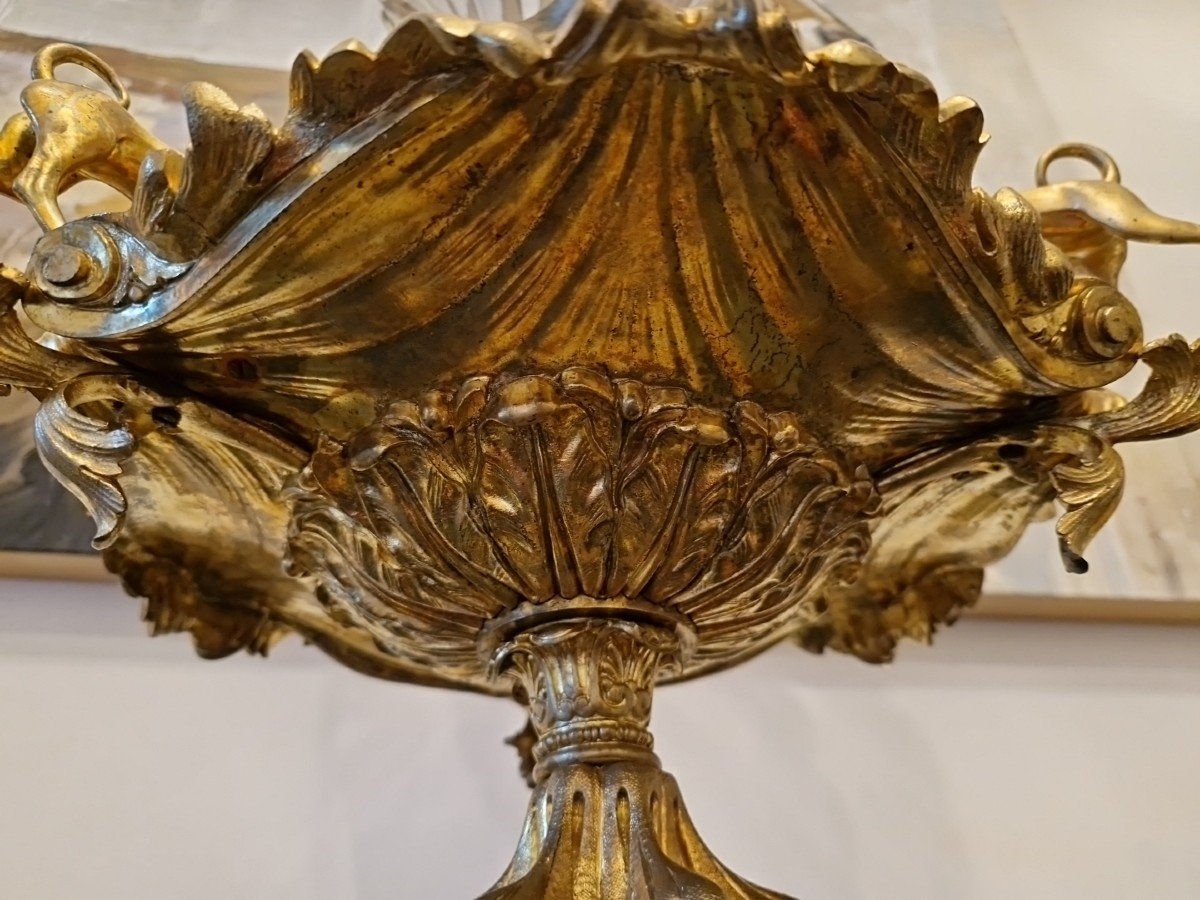 Centre De Table En Bronze Et Cristal Napoléon III -photo-5
