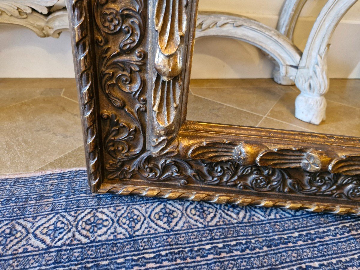 Large Frame In Carved Golden Wood-photo-3