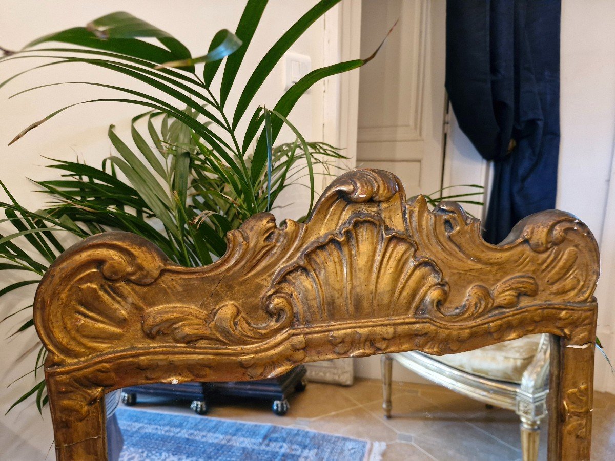 Antique Mirror In Golden Wood -photo-3