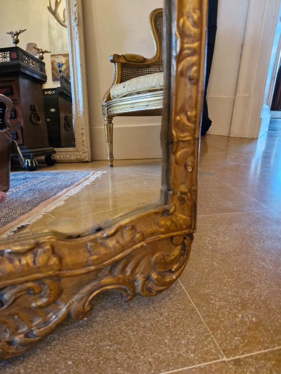 Antique Mirror In Golden Wood -photo-5