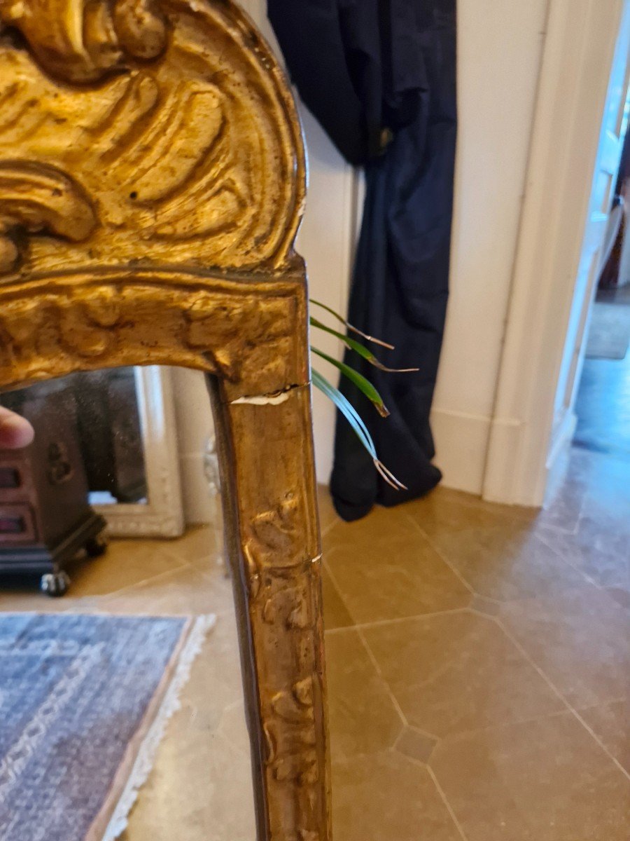 Antique Mirror In Golden Wood -photo-6