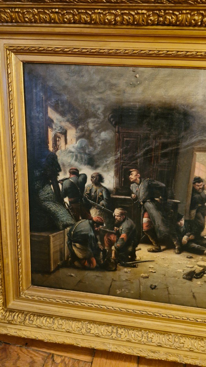 Huile Sur Toile, Peinture Militaire-photo-4