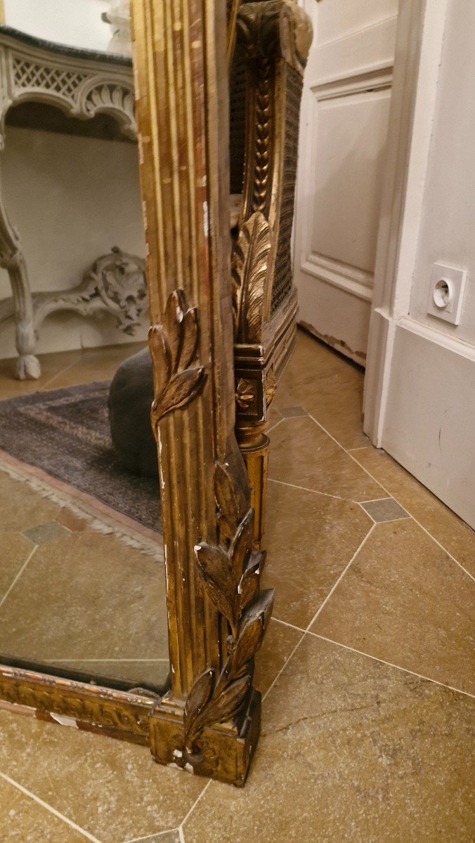 Louis XVI Period Gilded Wood Mirror -photo-2