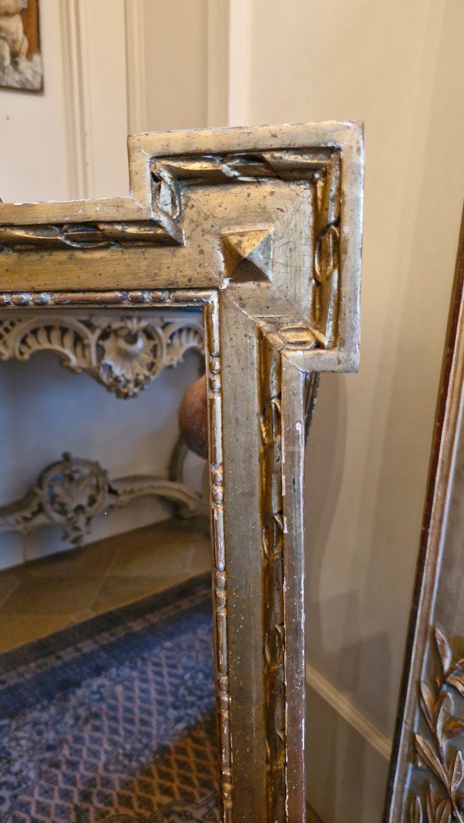 Miroir En Bois Doré Louis XVI -photo-2