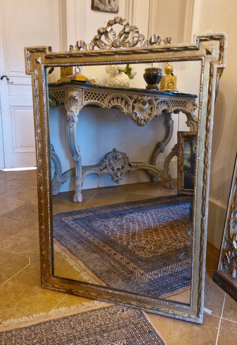 Miroir En Bois Doré Louis XVI 