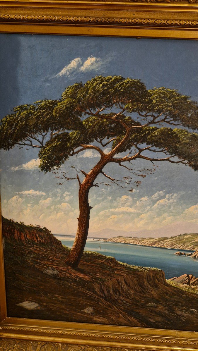 Large Oil On Canvas Signed Chewy, Seaside-photo-4