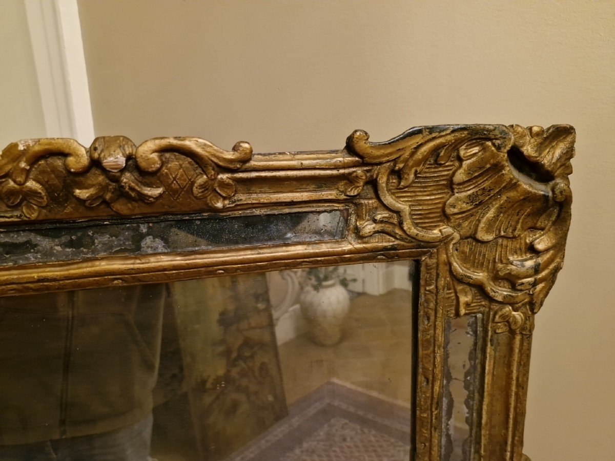 18th Century Carved Wooden Mirror -photo-3