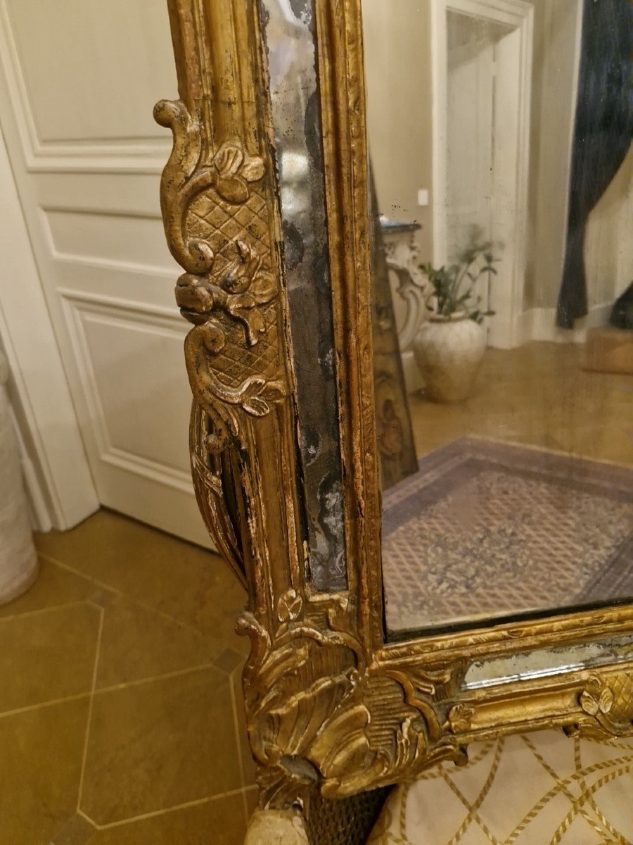 18th Century Carved Wooden Mirror -photo-2