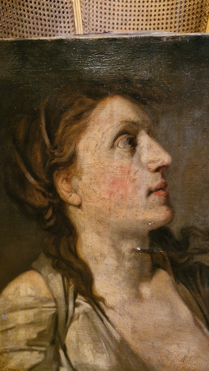 Portrait Of A Woman Oil On Canvas-photo-2