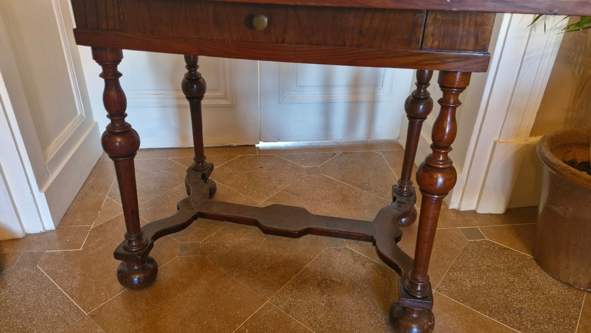 Marquetry Table With Parrot Decor -photo-2
