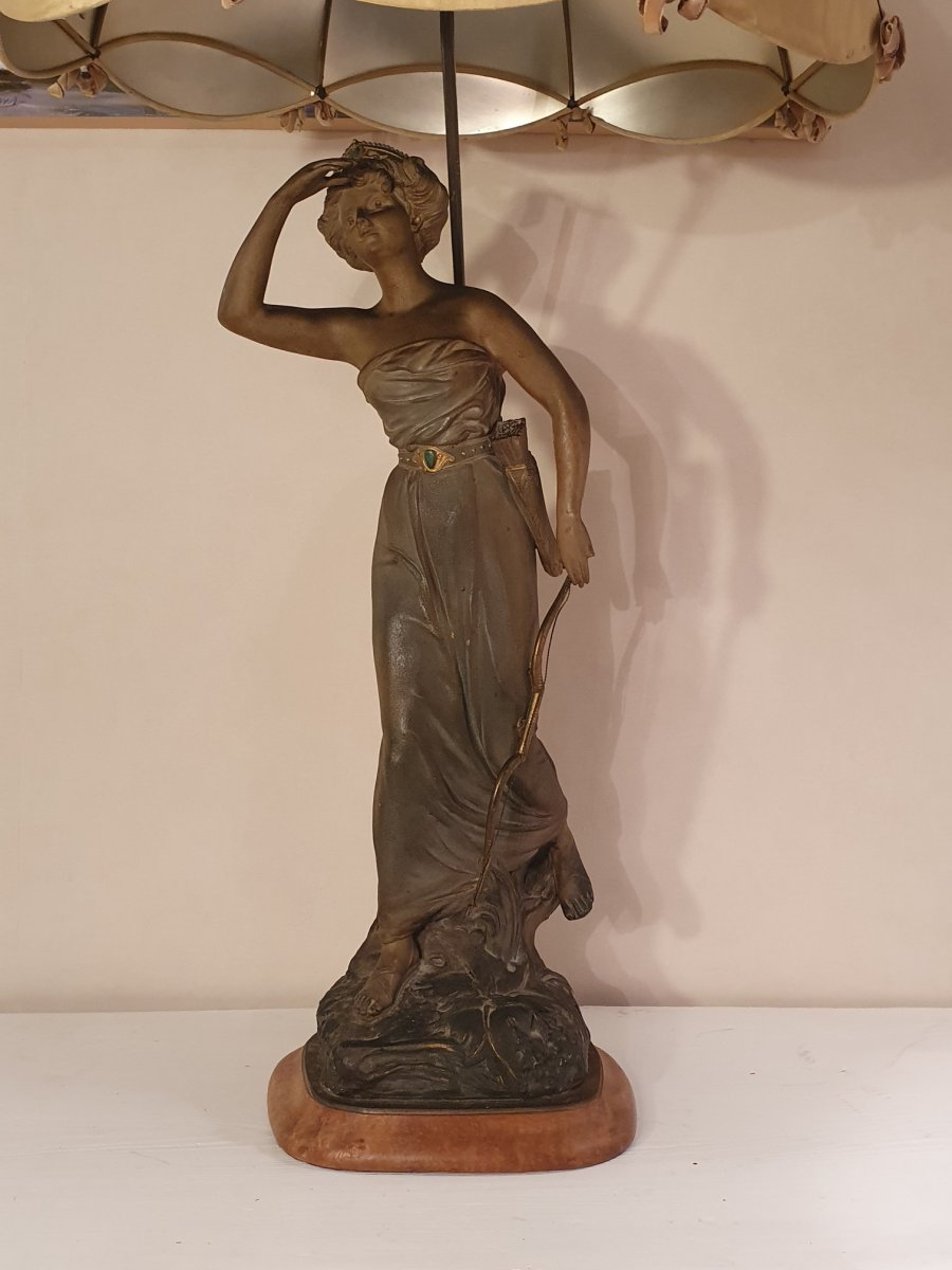 Emile Grégoire, Large Terracotta Lamp-photo-2