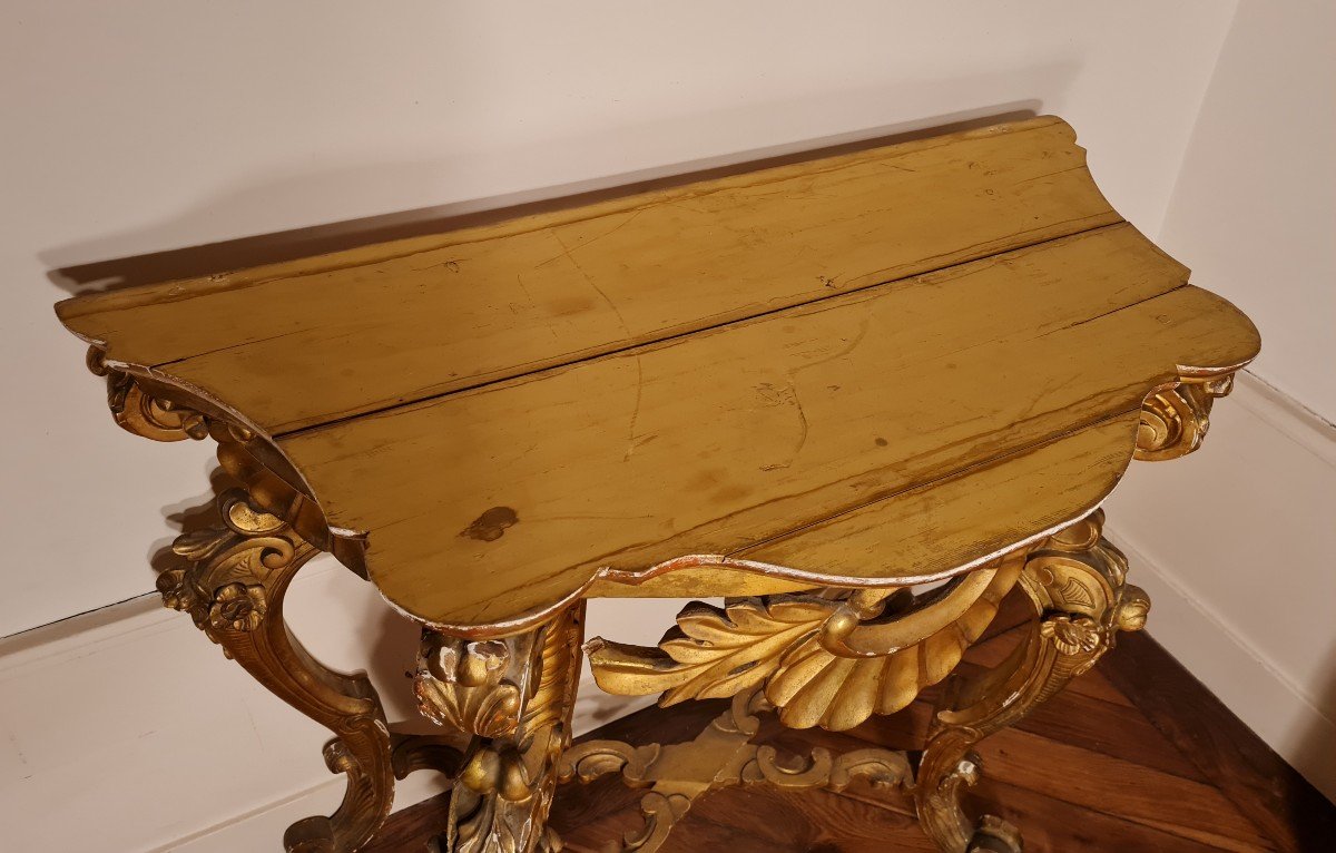 Console En Bois Doré, époque XIX ème S -photo-1