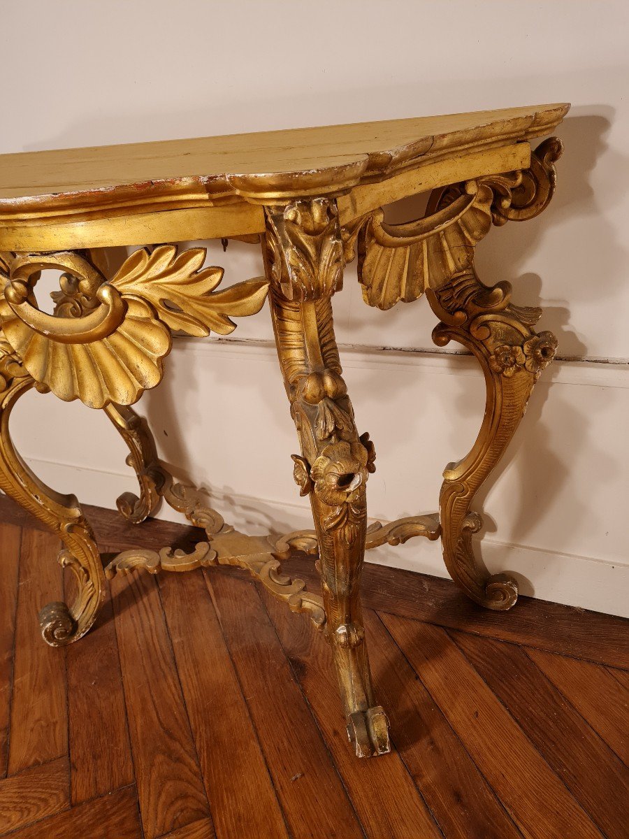 Console In Golden Wood, XIXth Century-photo-2