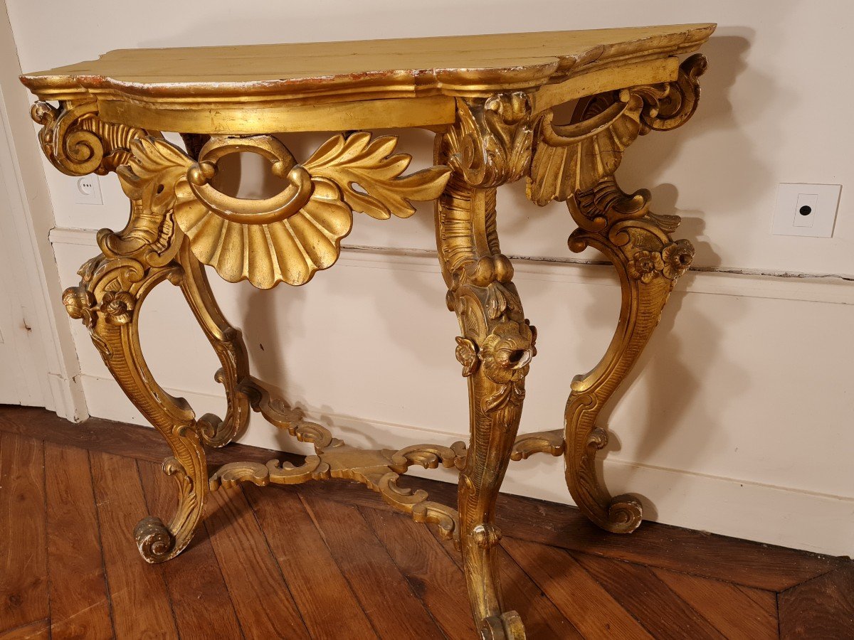 Console In Golden Wood, XIXth Century-photo-3