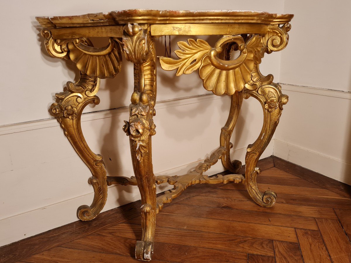 Console In Golden Wood, XIXth Century