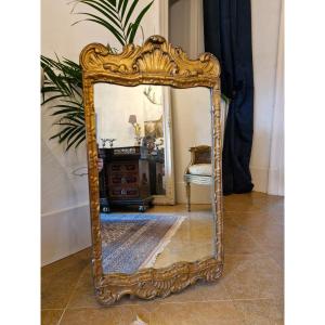 Miroir Ancien En Bois Doré 