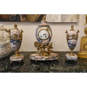 Napoleon III Marble And Bronze Fireplace Trim Cherubs 