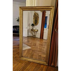 Miroir En Bois Doré d'époque Napoléon III 