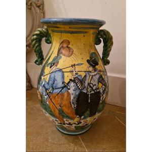 Grand Vase En Majolique Italienne 