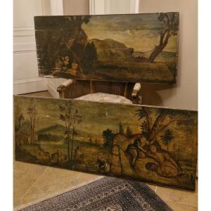 Pair Of Large 18th Century Paintings 