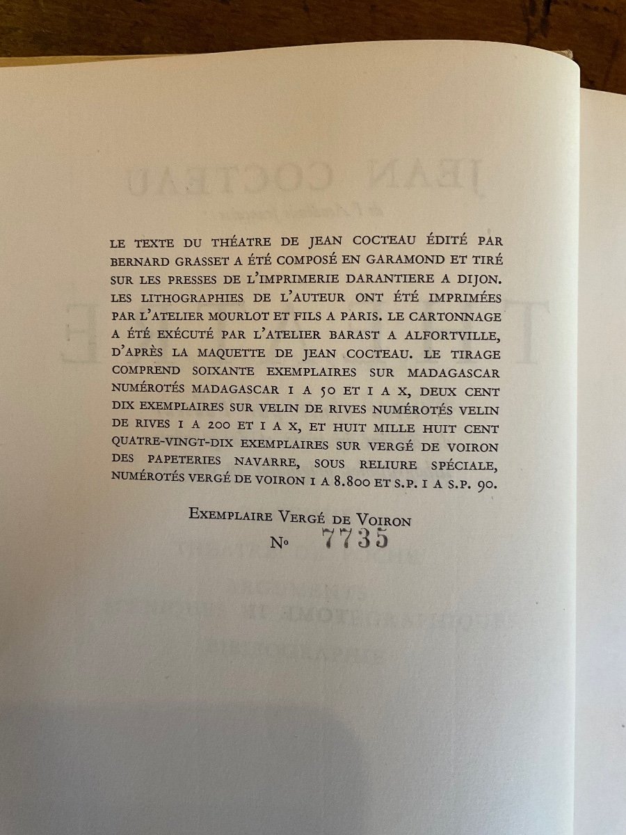 Jean Cocteau. Théâtre. Illustré Par L’auteur De 40 Lithographies Originales. -photo-6