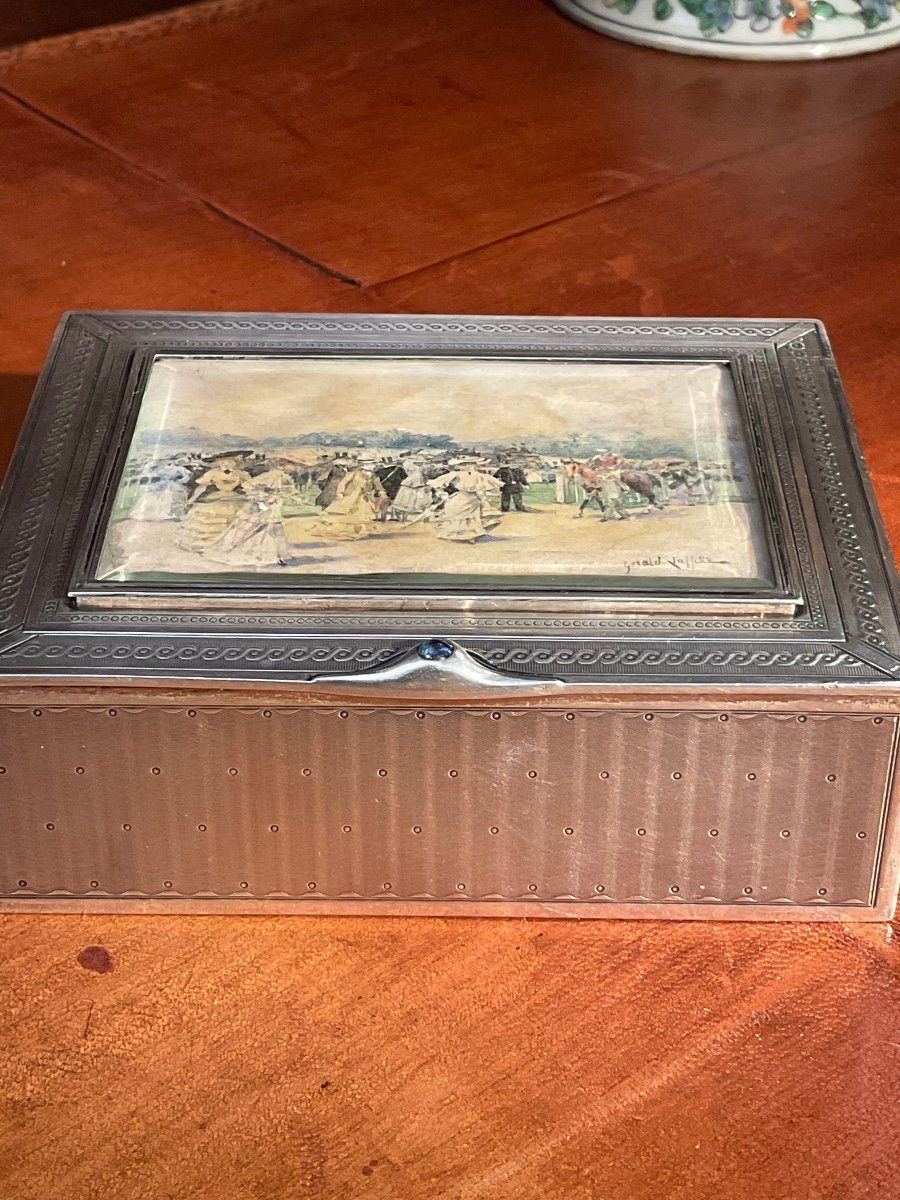 Silver Risler And Square Box. Watercolor By Gerald Laffite.-photo-5