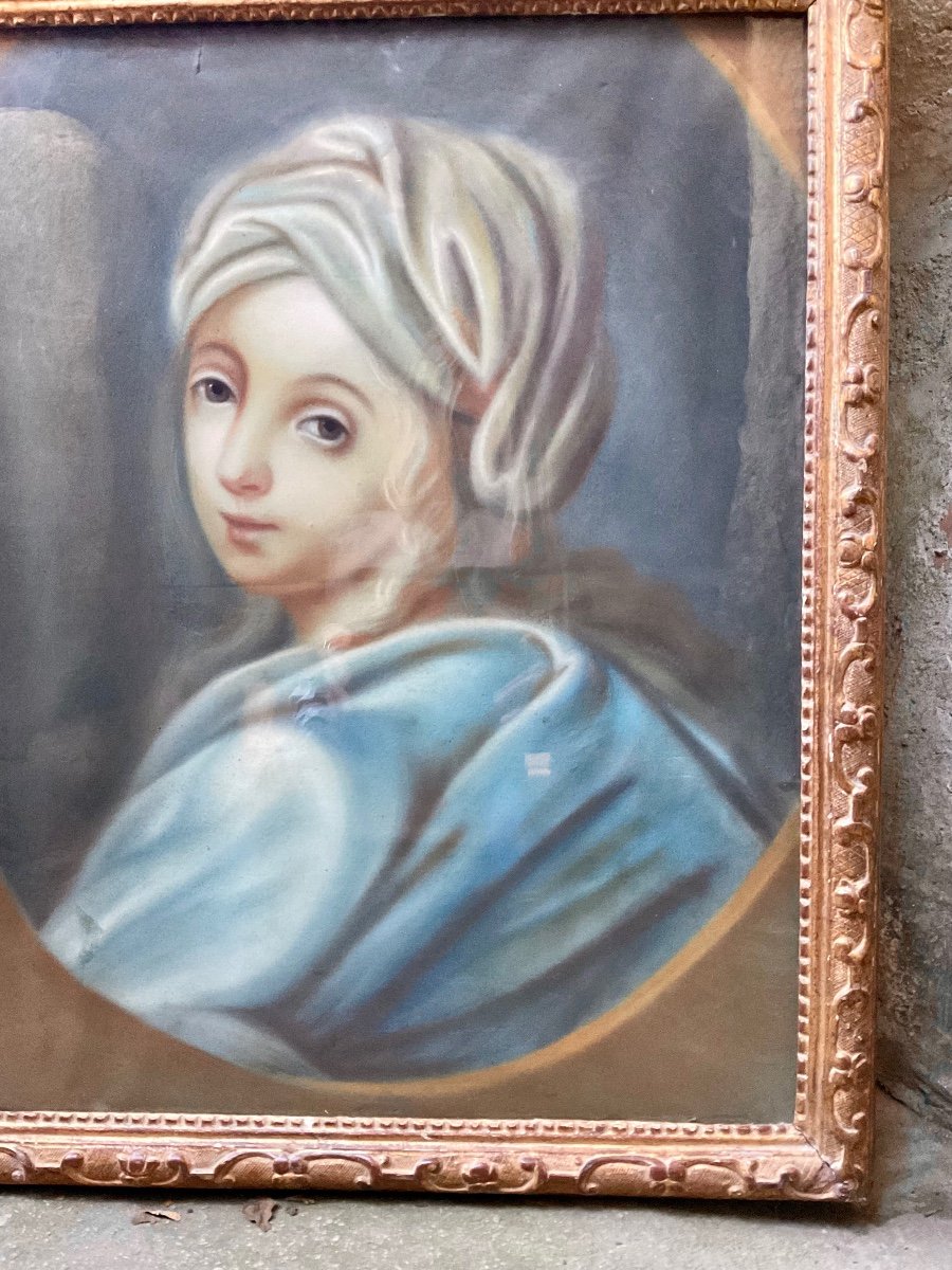 Pastel On Vellum From The  18th Century. .-photo-4