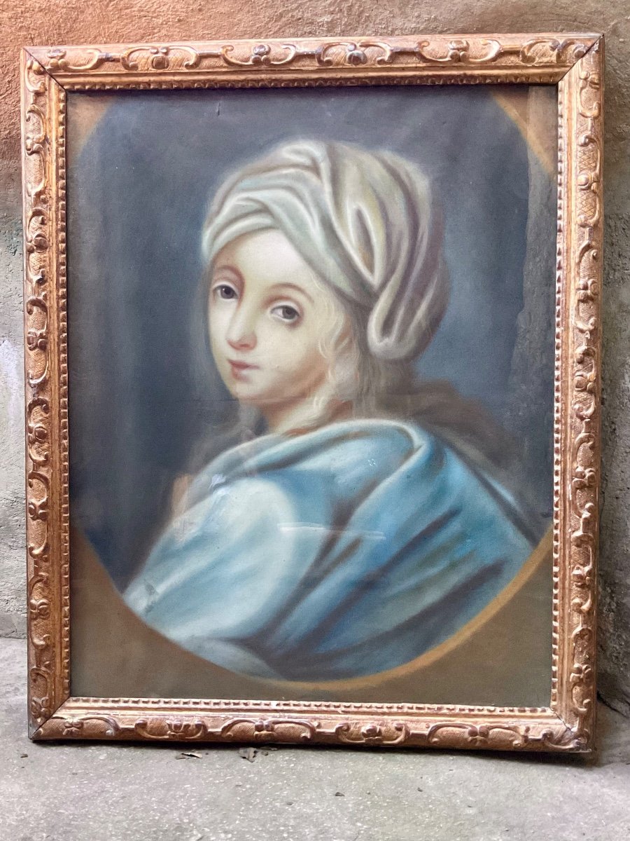 Pastel On Vellum From The  18th Century. .-photo-1