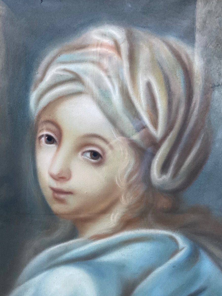 Pastel On Vellum From The  18th Century. .-photo-4