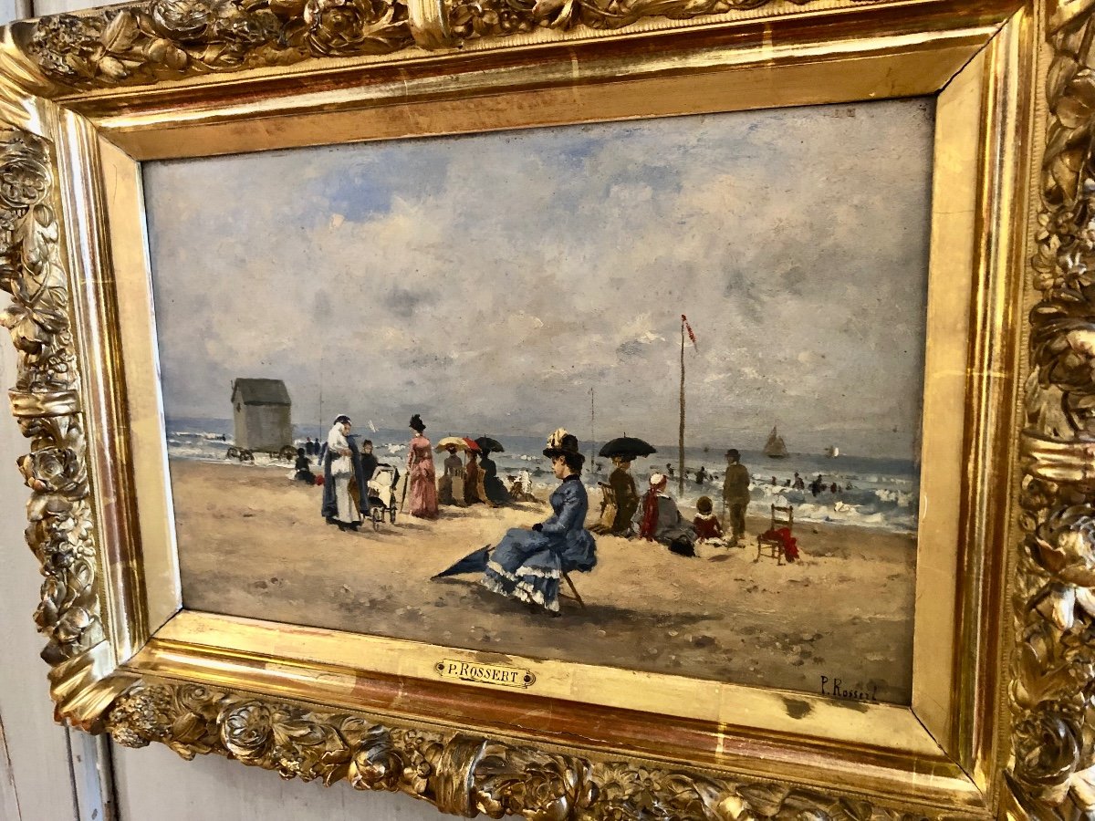 Tableau De Paul Rossert, élégantes à La Plage.-photo-4