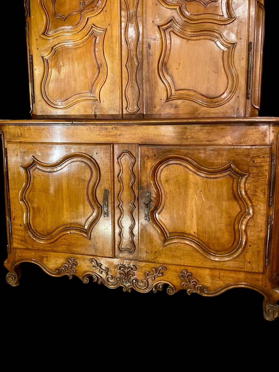 Louis XV Two-body Buffet In Walnut. -photo-2