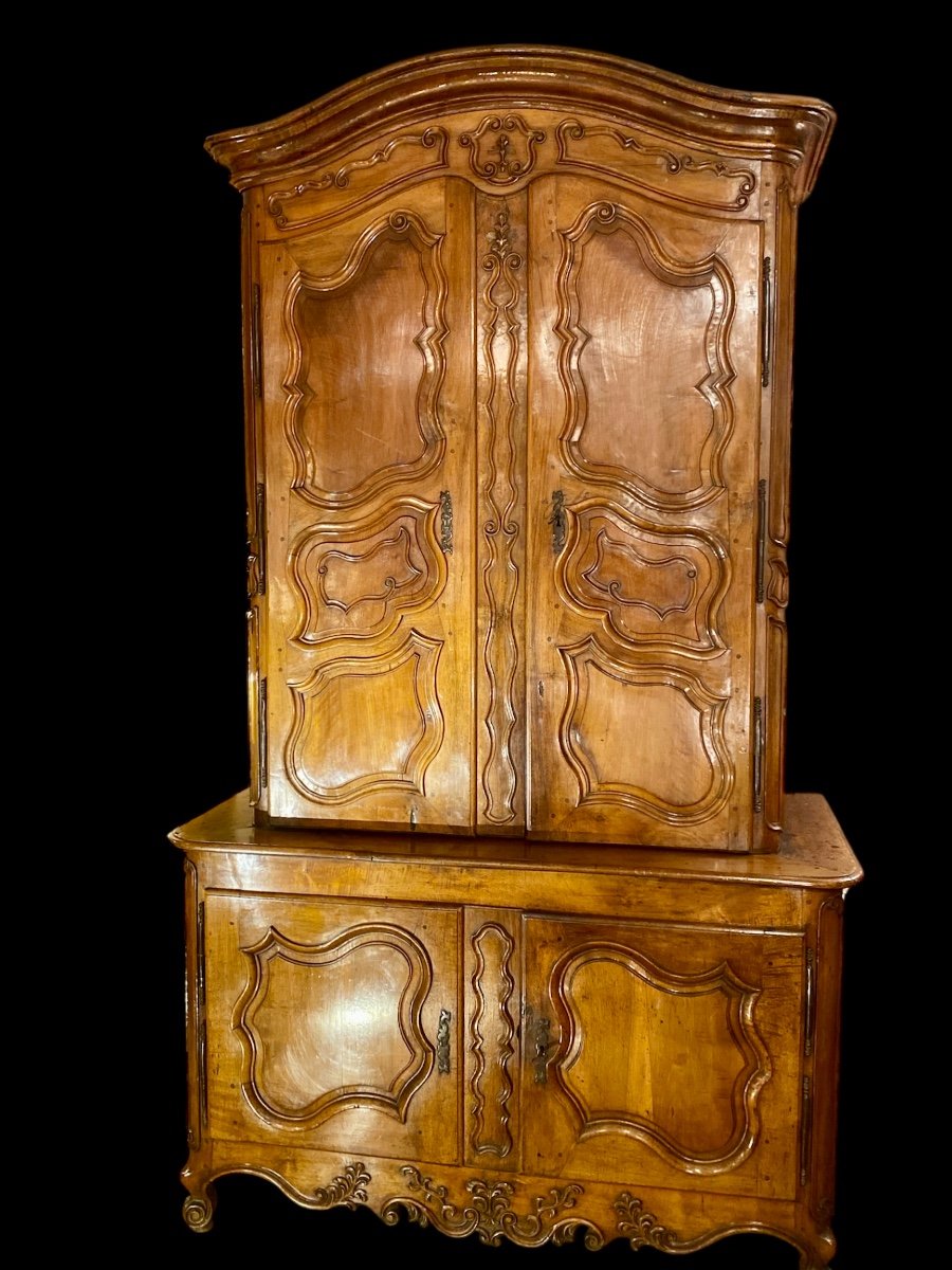 Louis XV Two-body Buffet In Walnut. 