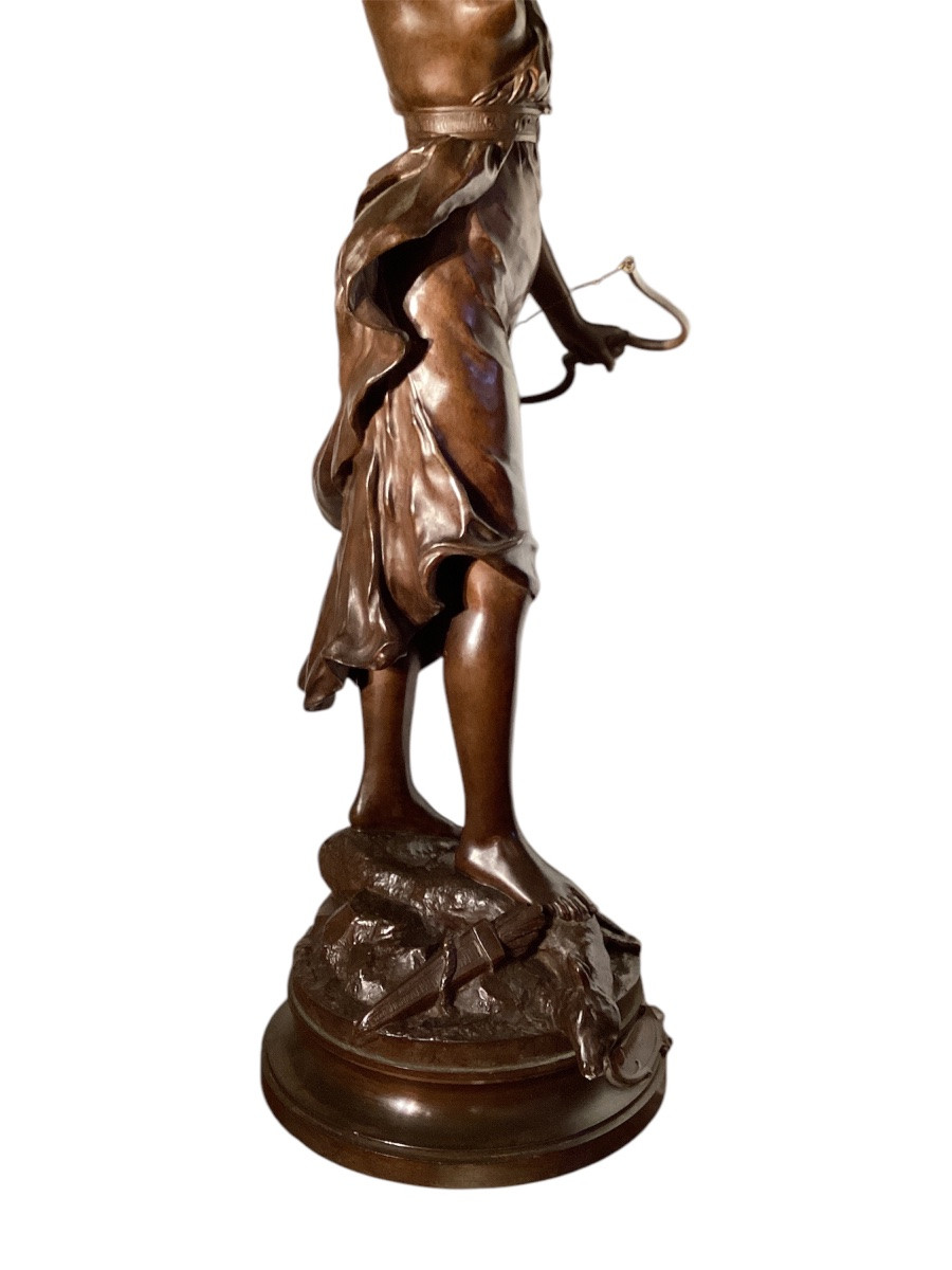 Henri-louis Levasseur. "diana The Huntress". Height 72cm. -photo-1