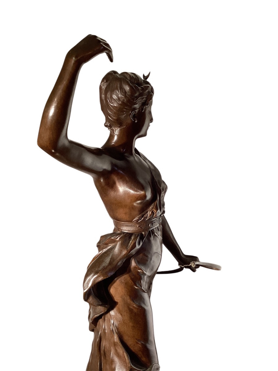 Henri-louis Levasseur. "diana The Huntress". Height 72cm. -photo-2