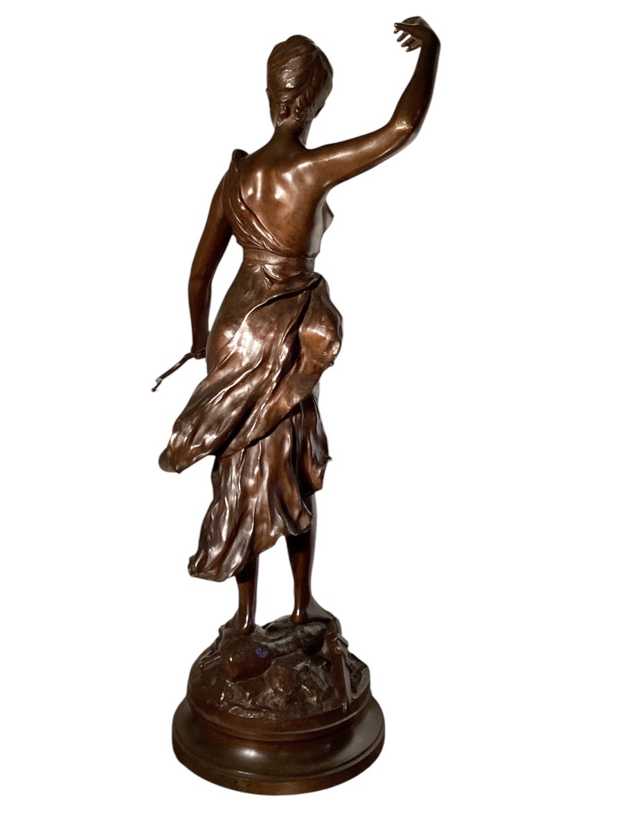 Henri-louis Levasseur. "diana The Huntress". Height 72cm. -photo-3