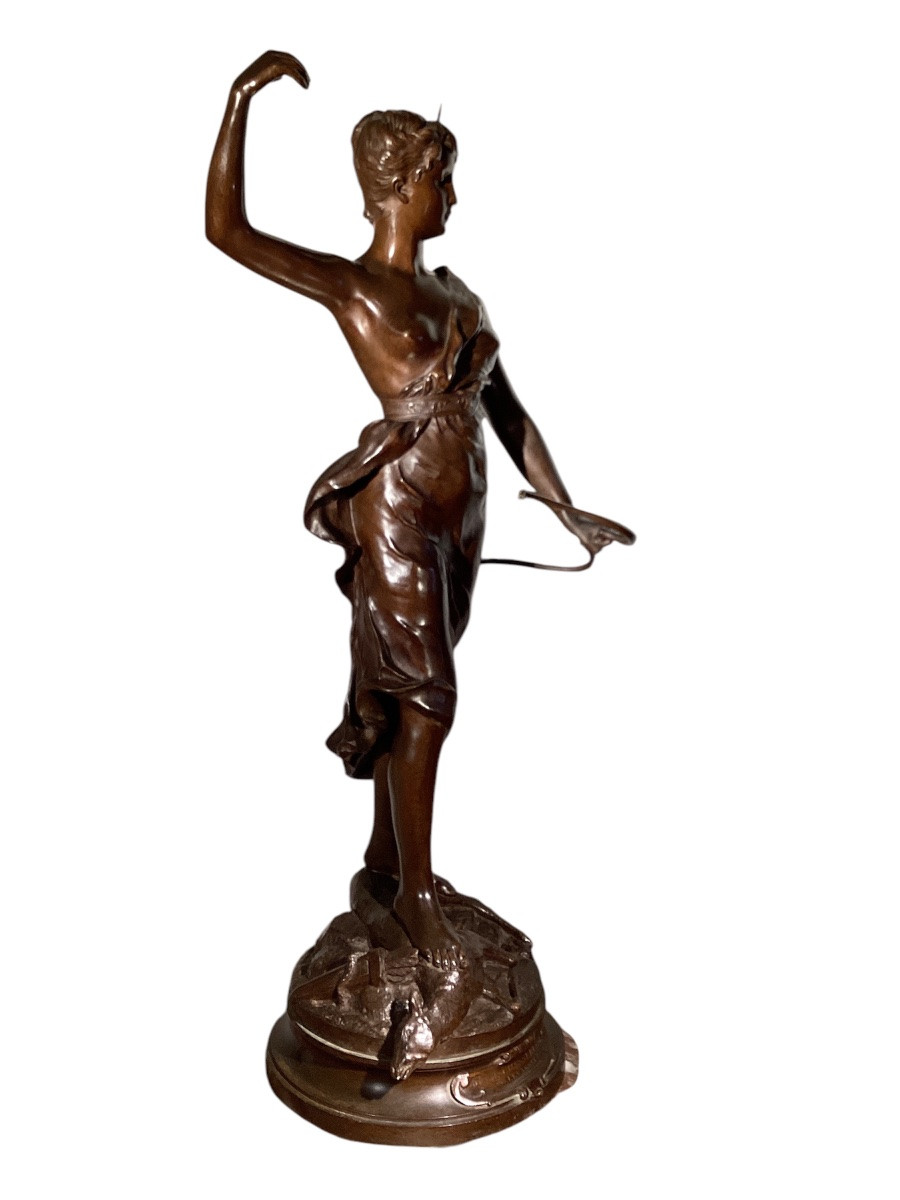 Henri-louis Levasseur. "diana The Huntress". Height 72cm. -photo-7