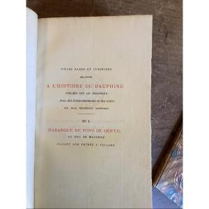 Pièces Rares Et Curieuses Relatives à L’histoire Du Dauphiné. 3 Tomes Numérotés. 