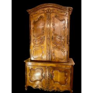 Louis XV Two-body Buffet In Walnut. 