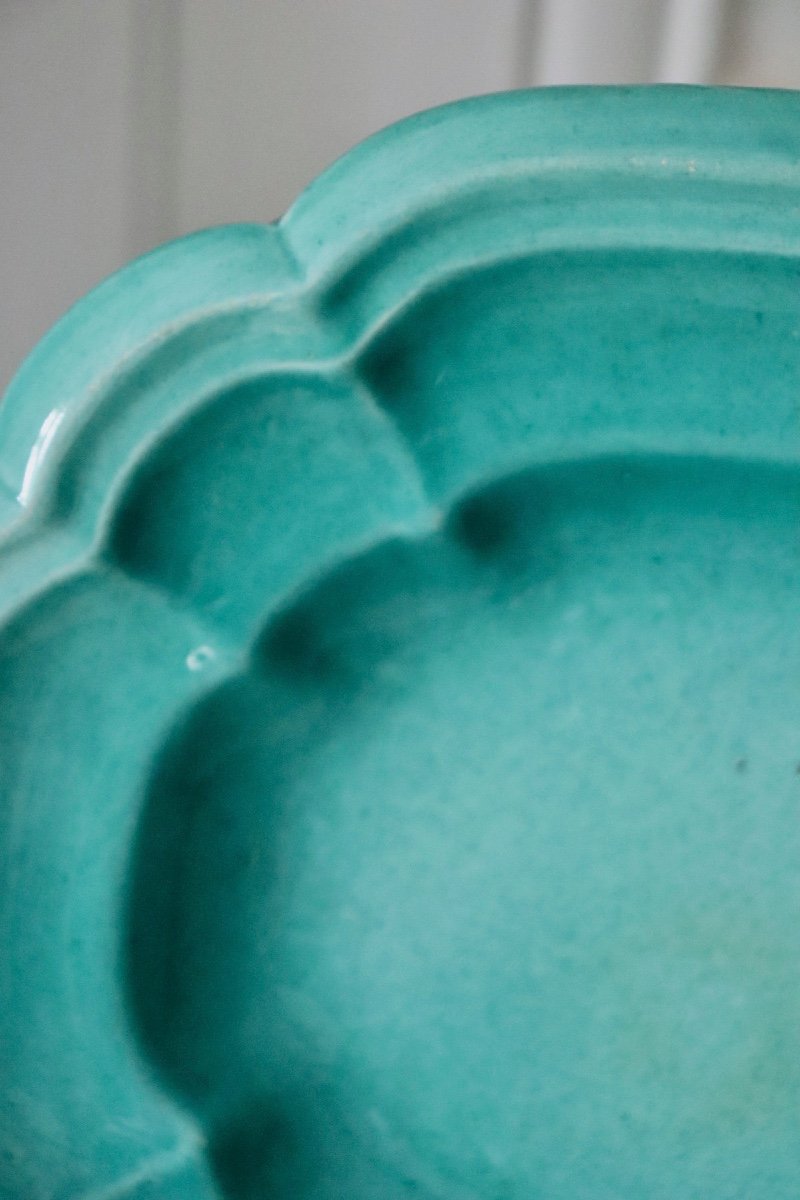 Lachenal. Celadon Dish. L33 Cm Circa 1900-photo-2