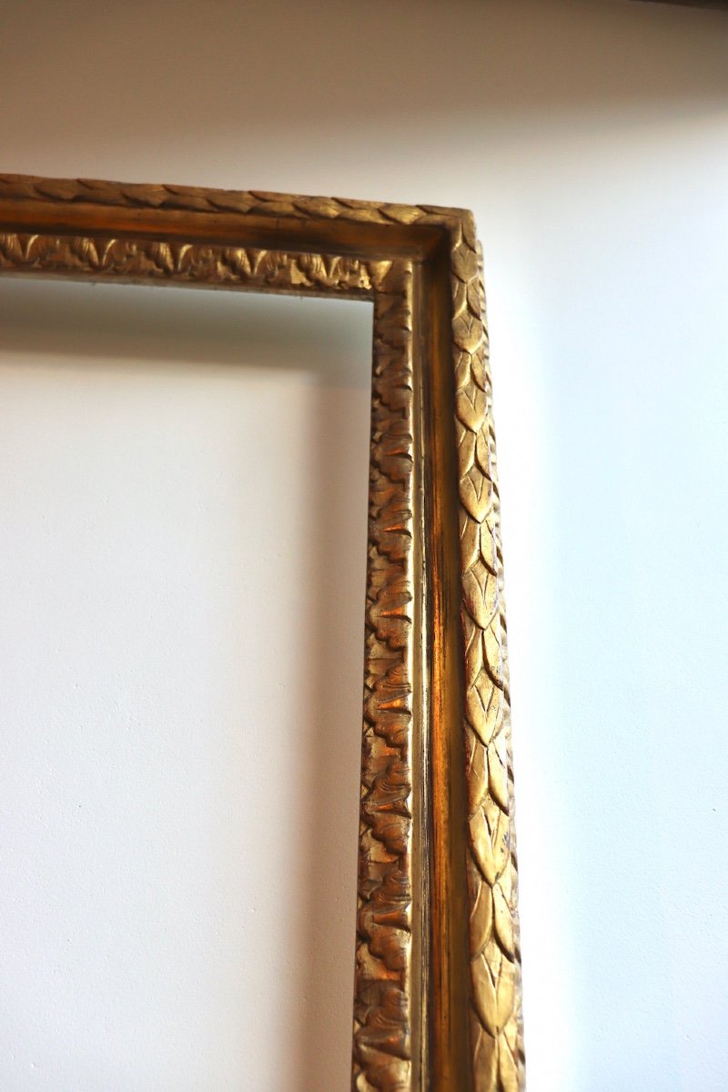 Large Frame In Golden Wood. Italy. Second Half Of The XVIIIth Century-photo-3