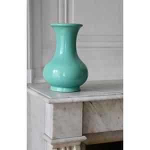 Lachenal. Japanese Style Celadon Vase. H 26 Cm. Circa 1900