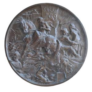 Bas Relief Salammbô. Bronze Signé A . Lanson ( 1851 - 1898) Ferdinand Barbedienne . Orientalisme 62 cm