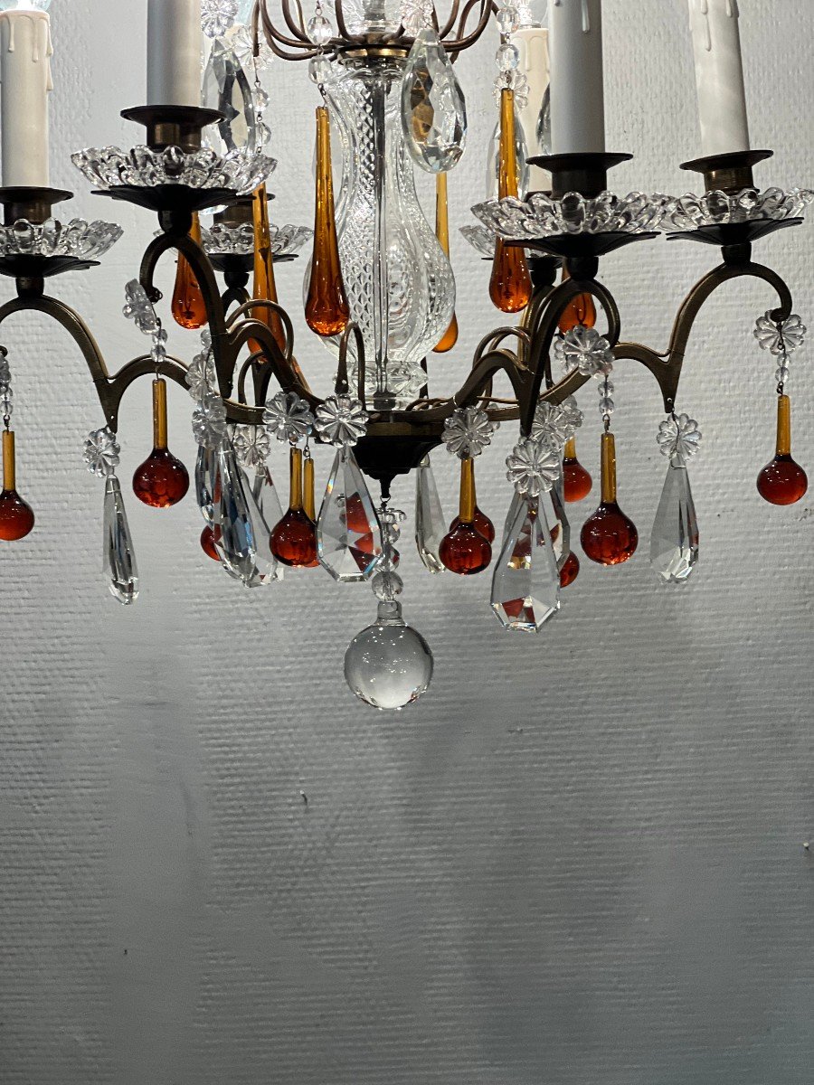 Murano Color Tassel Chandelier 6 Lights / Refurbished-photo-1